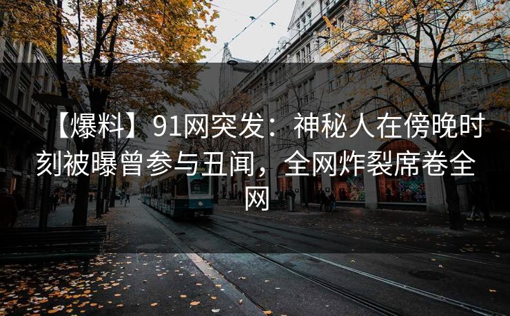 【爆料】91网突发：神秘人在傍晚时刻被曝曾参与丑闻，全网炸裂席卷全网