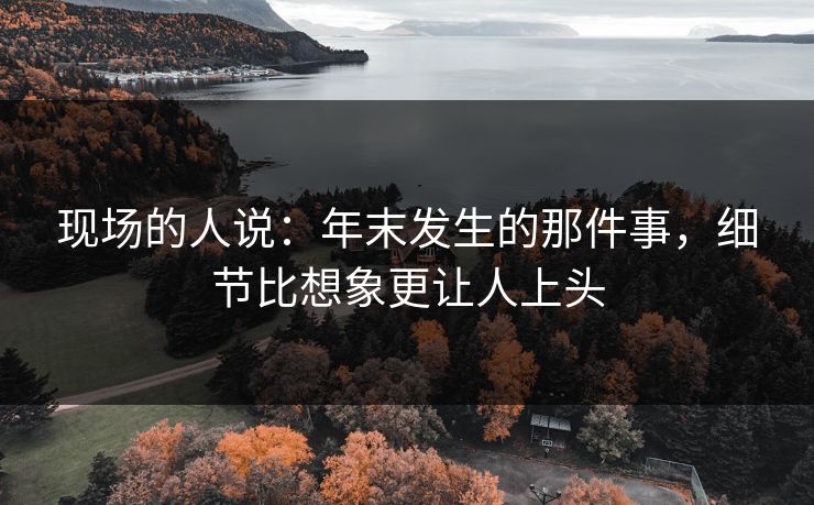 现场的人说:年末发生的那件事,细节比想象更让人上头 现场的人说:年末发生的那件事,细节比想象更让人上头