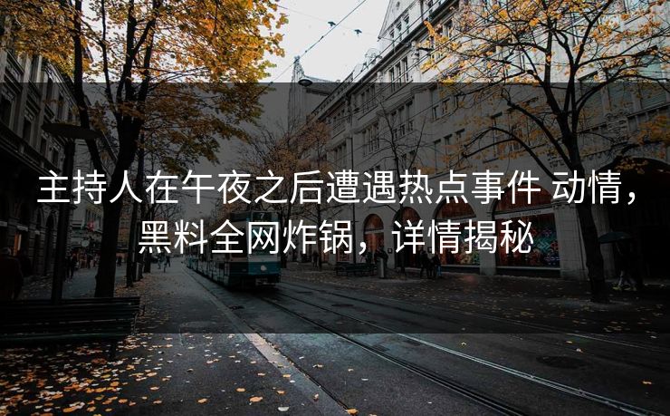 主持人在午夜之后遭遇热点事件 动情，黑料全网炸锅，详情揭秘